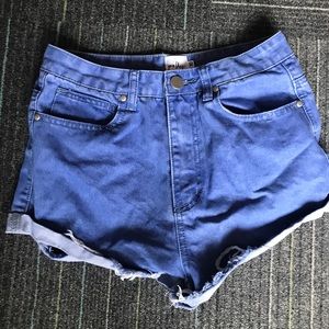 High waisted denim shorts